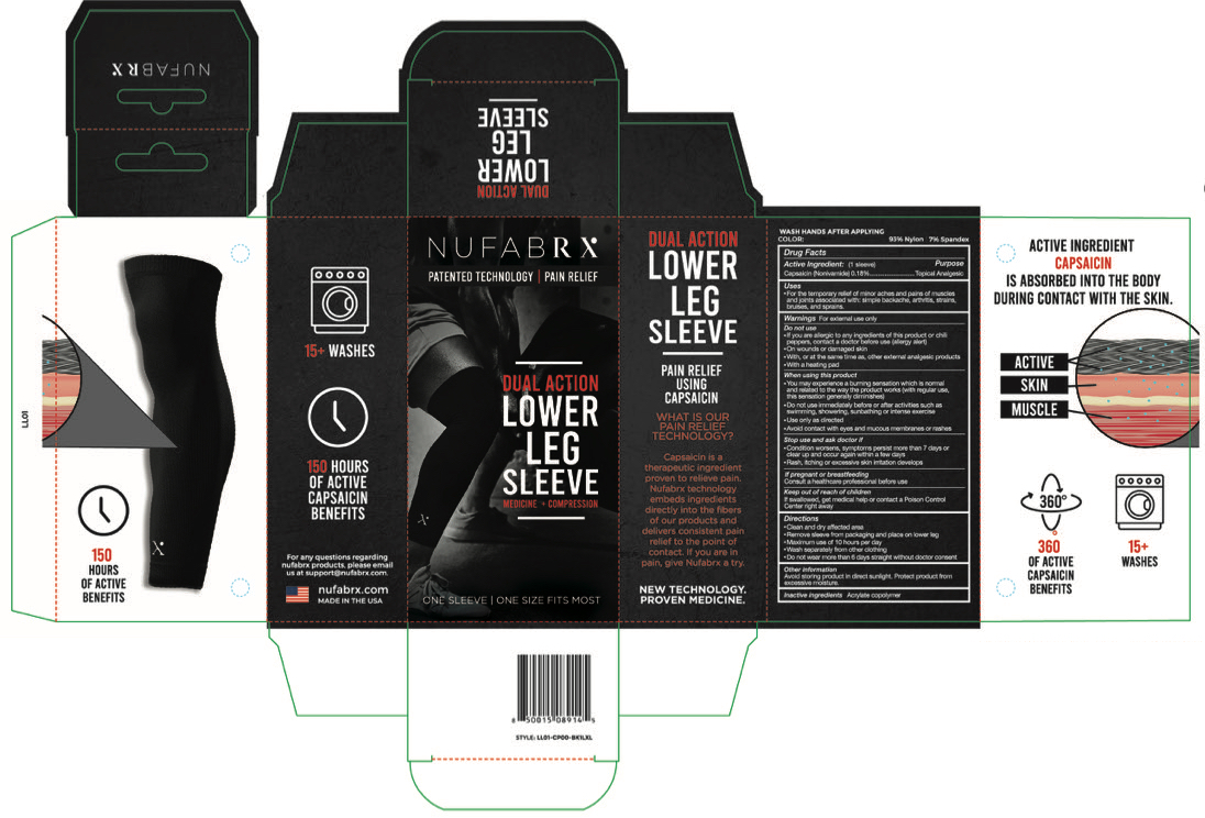 NDC 72490018 Nufabrx Lower Leg Sleeve Capsaicin